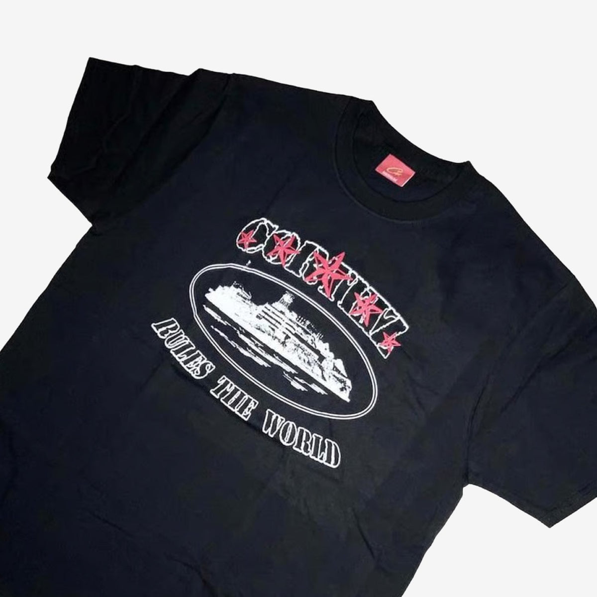 Corteiz RTW Alcatraz 5 Starz T-Shirt - Black / Red