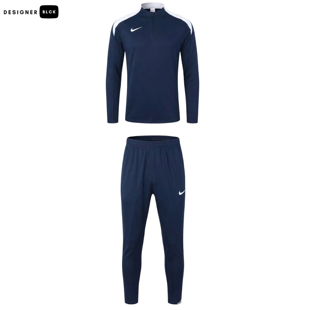 Nike Navy Blue & White 1/4 Zip Tracksuit