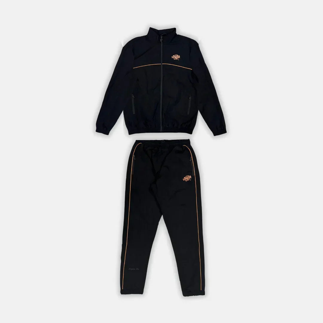 Syna World Logo Shell Tracksuit - Black / Rose Gold