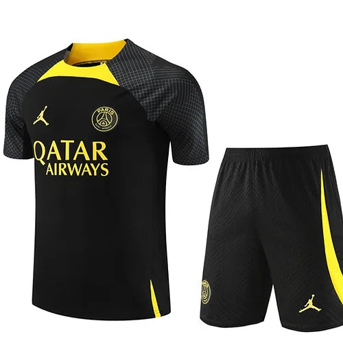 PSG Black/Yellow Shorts&Shirt