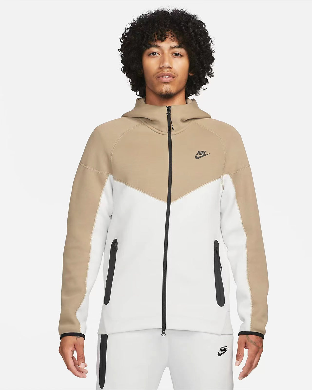 Brown & White Tech Fleece