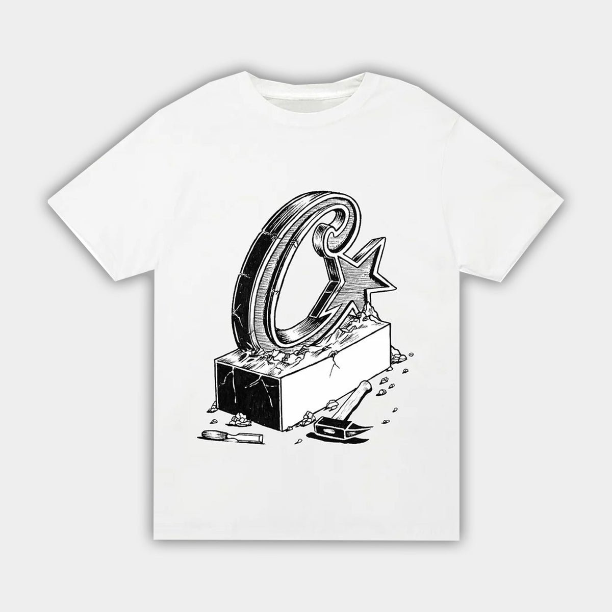 Corteiz RTW Allstarz Chisel T-Shirt - White / Black