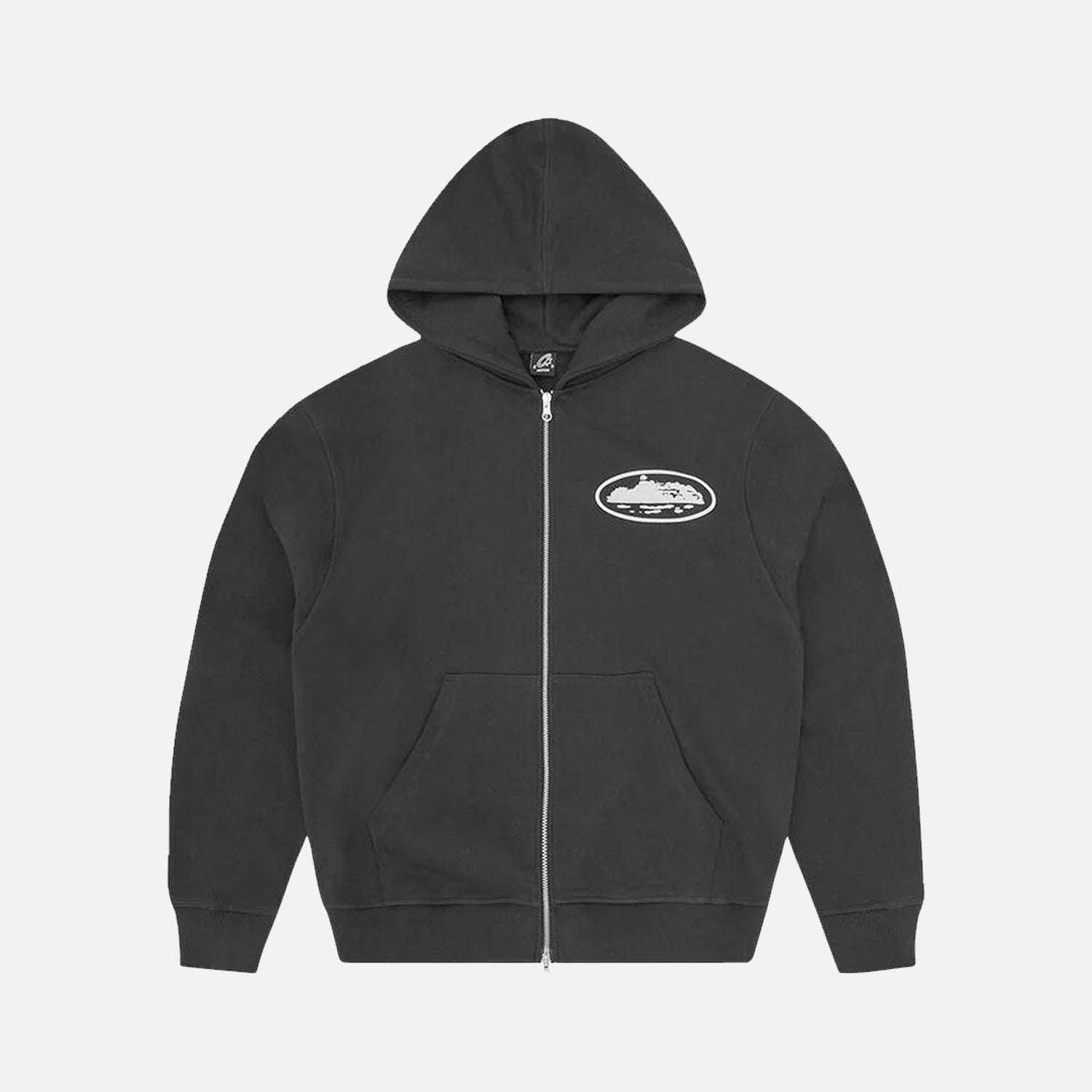 Corteiz RTW Island Puff Print Zip Hoodie - Black
