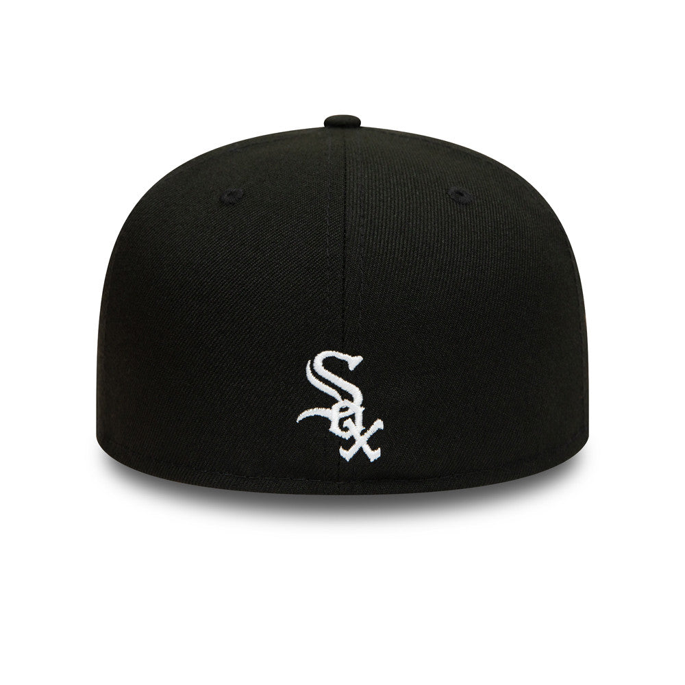 Chicago White Sox Side Patch Bloom Black 59FIFTY Fitted Cap