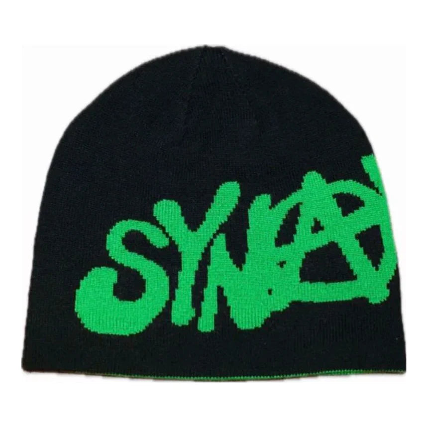 Black & Green Beanie