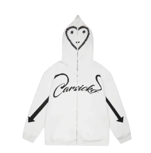 Carsicko Love Spread Zip Up Hoodie - University White