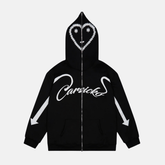 Carsicko Love Spread Zip Up Hoodie - Black