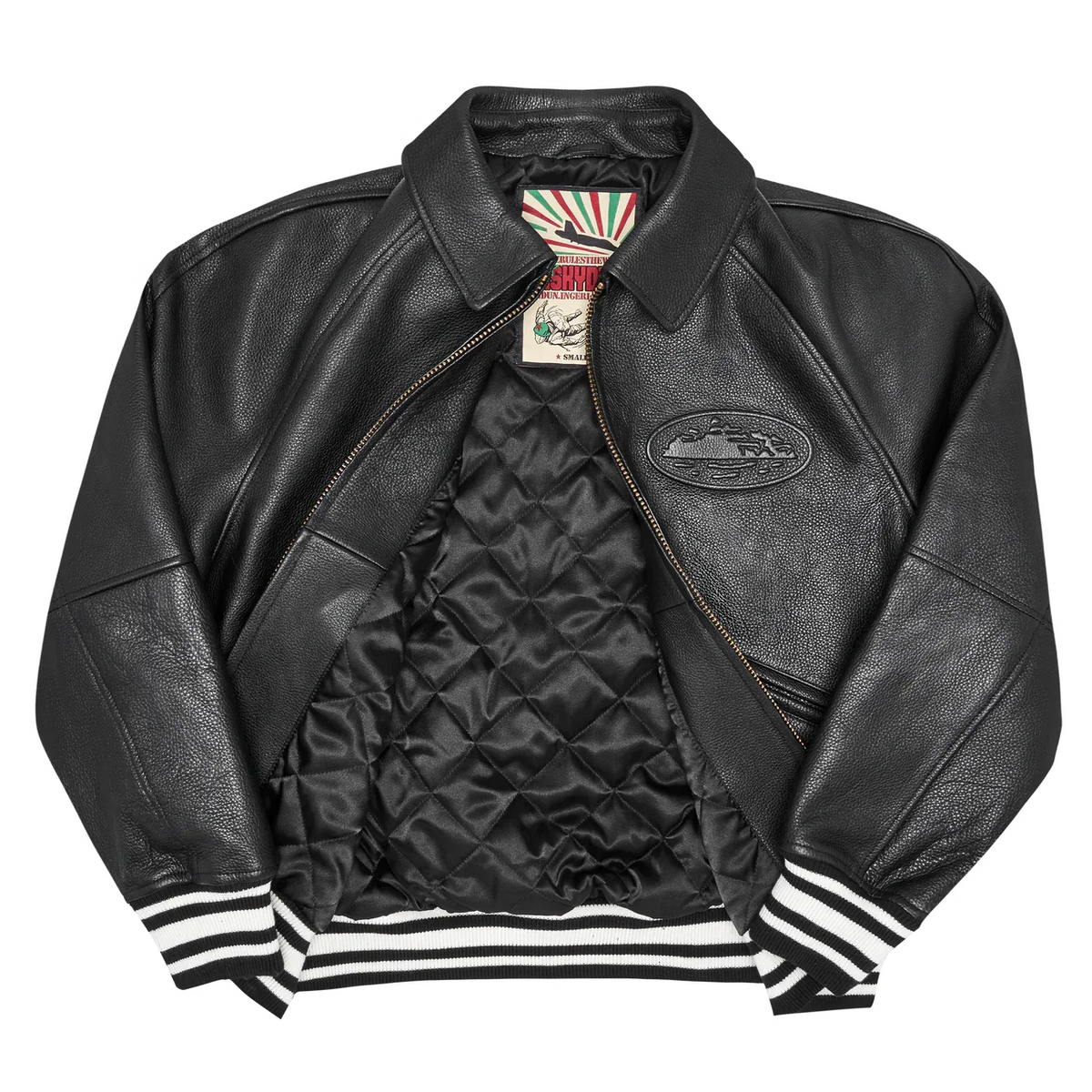 Corteiz RTW Skydive Jacket - Black Leather