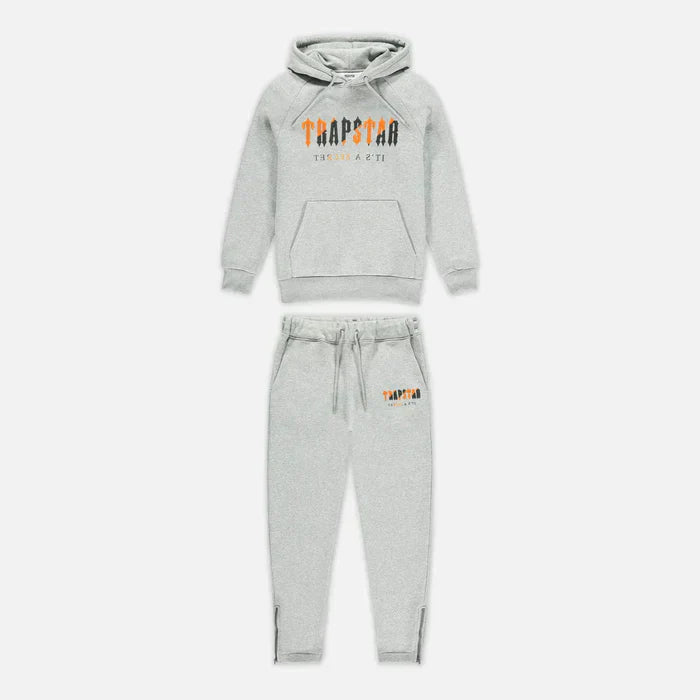 Trapstar Chenille Decoded Tracksuit - Grey & Orange