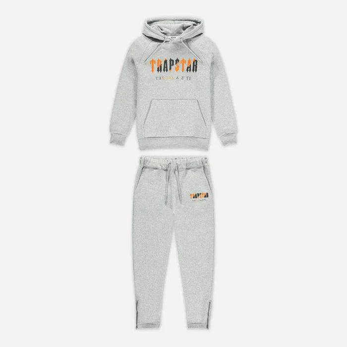 Trapstar Chenille Decoded Tracksuit - Grey & Orange