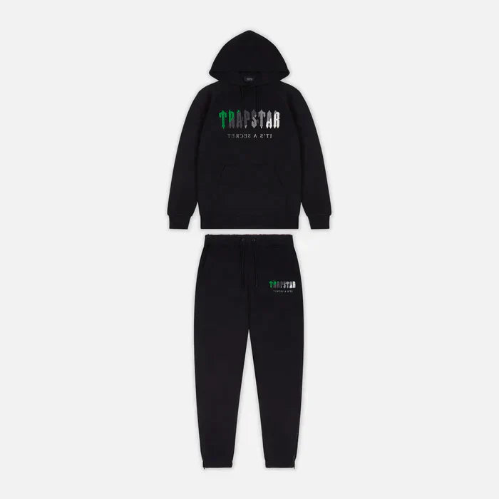 Trapstar Chenille Decoded Hooded Tracksuit - Black / Green