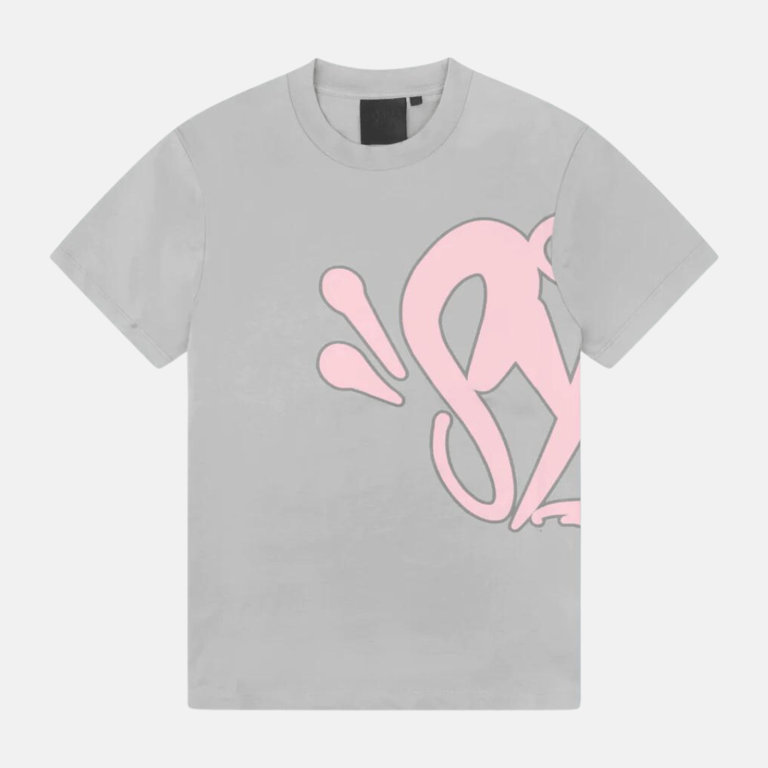 Syna T-shirt & Shorts Logo Set - Grey/Pink