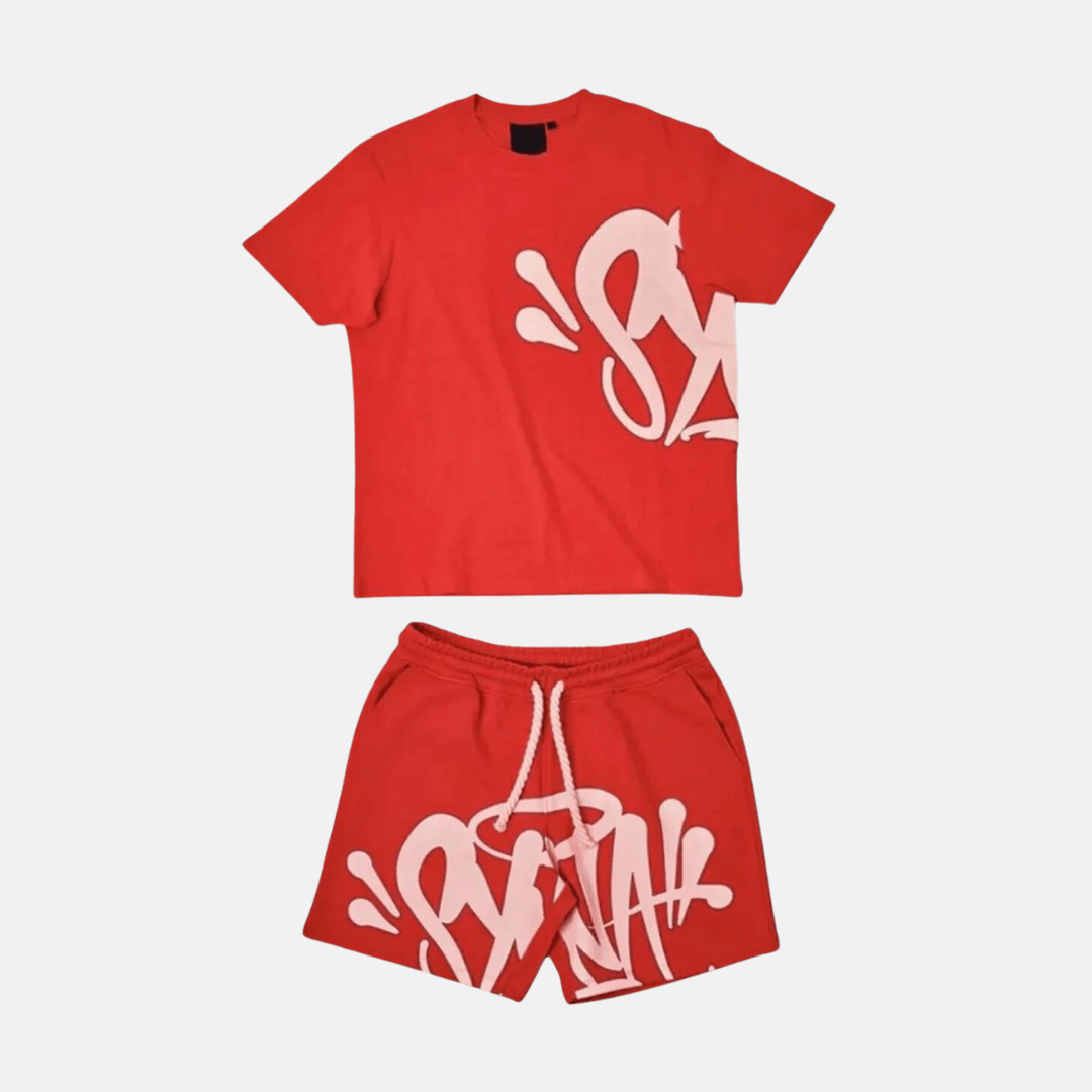 Syna T-shirt & Shorts Logo Set - Red